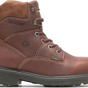 Wolverine Brown Leather Lace-Up Work Boot